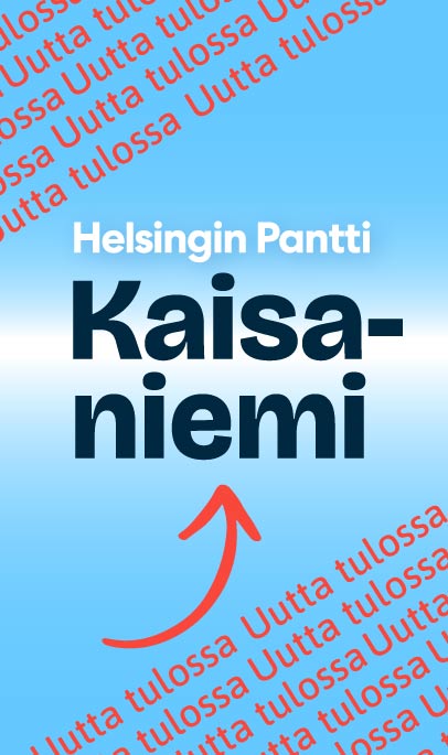 Helsingin Pantin logo, Kaisaniemi-teksti sinisellä pohjalla